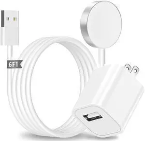 BAOYUANDA Fast Charger for Apple Watch Charger, with 6FT/1.8M Extra Long Magnetic Charging Cable, 5W USB Wall Block Portable Travel Accessories for iWatch Series 11/10/9/8/7/6/SE/Ultra 2 (White) BAOYUANDA Fast Charger for Apple Watch Charger, with 6FT/1.8M Extra Long Magnetic Charging Cable, 5W USB Wall Block Portable Travel Accessories for iWatch Series 11/10/9/8/7/6/SE/Ultra 2 (White)