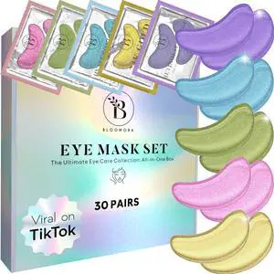 BLOOMORA Variety Under Eye Patches (30 Pairs) - For Dark Circles & Puffiness - Eye Mask for Care BLOOMORA Variety Under Eye Patches (30 Pairs) - For Dark Circles & Puffiness - Eye Mask for Care