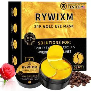 24K Gold Eye Masks for Dark Circles and Puffiness 70PCS, Under Eye Patches for Puffy Eyes Treatment, Under Eye Mask w/Caffeine, Hyaluronic Acid, Peptides for Eye Bags Treatment, Eye Mask Skincare 24K Gold Eye Masks for Dark Circles and Puffiness 70PCS, Under Eye Patches for Puffy Eyes Treatment, Under Eye Mask w/Caffeine, Hyaluronic Acid, Peptides for Eye Bags Treatment, Eye Mask Skincare