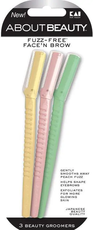 About Beauty Face N Brow - 3 Beauty Groomers for Hair Removal, Ideal for Shaving, Exfoliating, Dermaplaning and Brow Shaping, Japanese Steel Gently Removes Facial Hair About Beauty Face N Brow - 3 Beauty Groomers for Hair Removal, Ideal for Shaving, Exfoliating, Dermaplaning and Brow Shaping, Japanese Steel Gently Removes Facial Hair