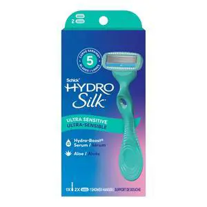 Schick Hydro Silk Ultra Sensitive Razor for Women | Womens Razor for Sensitive Skin, 5 Blade Razors for Women, Womens Razors for Shaving, Includes 1 Handle & 2 Refills Schick Hydro Silk Ultra Sensitive Razor for Women | Womens Razor for Sensitive Skin, 5 Blade Razors for Women, Womens Razors for Shaving, Includes 1 Handle & 2 Refills
