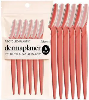 Kitsch Dermaplane Razor for Women Face Face Razors for Women & Men, Eye Brow Razors & Face Shaver Exfoliating Facial Razor & Dermaplaner as Skin Care Tool for Smoother Skin - Coral, 6 pcs Kitsch Dermaplane Razor for Women Face Face Razors for Women & Men, Eye Brow Razors & Face Shaver Exfoliating Facial Razor & Dermaplaner as Skin Care Tool for Smoother Skin - Coral, 6 pcs