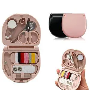 REROON 2 Pack Mini Travel Sewing Kit for Adult & Kid | Portable Sewing Box Kit Bulk | Small Emergency Repair Set with Thread Scissors Needle for Travel, Beginner DIY Handcraft | Black + Pink REROON 2 Pack Mini Travel Sewing Kit for Adult & Kid | Portable Sewing Box Kit Bulk | Small Emergency Repair Set with Thread Scissors Needle for Travel, Beginner DIY Handcraft | Black + Pink