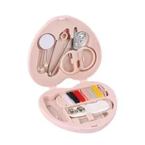MIDELONG Heart Shaped Portable Travel Sewing Repair Kit - Mini Box with Threads, Scissors, DIY Hand Sewing Needles, Pink MIDELONG Heart Shaped Portable Travel Sewing Repair Kit - Mini Box with Threads, Scissors, DIY Hand Sewing Needles, Pink