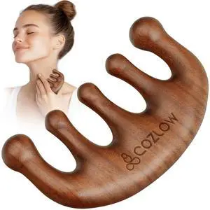 Cozlow Head Scalp Comb - Premium Wooden Massage Comb for Neck & Shoulder - Natural Sandalwood Massager for Soft & Smooth Hair - Wood Therapy Massage Tool for Stress Relief & Muscle Relaxation Cozlow Head Scalp Comb - Premium Wooden Massage Comb for Neck & Shoulder - Natural Sandalwood Massager for Soft & Smooth Hair - Wood Therapy Massage Tool for Stress Relief & Muscle Relaxation