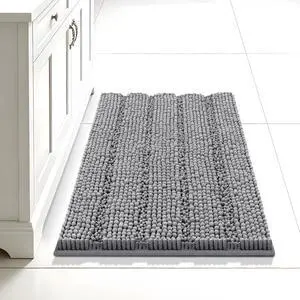Bcoimo 24"×17" Chenille Bath Mat Non-Slip with Backing Bath Rug Ultra-Absorbent and Machine Washable Bathroom Mat Quick-Dry Design. Ideal for Bathroom and Tub Areas Bcoimo 24"×17" Chenille Bath Mat Non-Slip with Backing Bath Rug Ultra-Absorbent and Machine Washable Bathroom Mat Quick-Dry Design. Ideal for Bathroom and Tub Areas