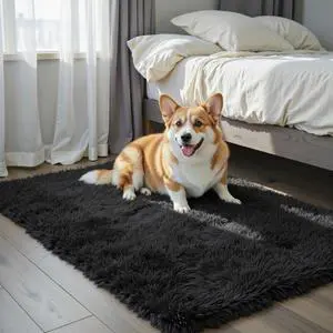 Small Area Rugs 2x3 Feet, Black Rug for Bedroom Dorm, Modern Shag Bedroom Mat, Small Carpet, Fluffy Bedside Rug for Girls Dorm Room Home Decor(2 x 3, Black) Small Area Rugs 2x3 Feet, Black Rug for Bedroom Dorm, Modern Shag Bedroom Mat, Small Carpet, Fluffy Bedside Rug for Girls Dorm Room Home Decor(2 x 3, Black)