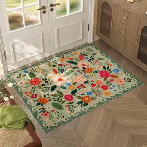 Rugcomf Door Mat Indoor Entrance 2x3 Rug Machine Washable Boho Floral Small Area Rug Non-Slip Low Pile Throw Rugs for Entryway, Kitchen, Front Door Indoor Entrance, Entry, Kids Room (Green) Rugcomf Door Mat Indoor Entrance 2x3 Rug Machine Washable Boho Floral Small Area Rug Non-Slip Low Pile Throw Rugs for Entryway, Kitchen, Front Door Indoor Entrance, Entry, Kids Room (Green)