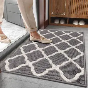 SHACOS Door Mats 20"x32" Indoor Washable Kitchen Entryway Rug Non Slip Absorbent Floor Mat for Home Entrance Garage, Light Gray SHACOS Door Mats 20"x32" Indoor Washable Kitchen Entryway Rug Non Slip Absorbent Floor Mat for Home Entrance Garage, Light Gray
