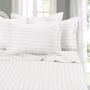 Elegant Comfort Best, Softest, Coziest 6-Piece Sheet Sets! - 1500 Premier Hotel Quality Luxurious Wrinkle Resistant 6-Piece Damask Stripe Bed Sheet Set, Queen White Elegant Comfort Best, Softest, Coziest 6-Piece Sheet Sets! - 1500 Premier Hotel Quality Luxurious Wrinkle Resistant 6-Piece Damask Stripe Bed Sheet Set, Queen White