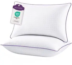 JOLLYVOGUE Firm Pillows Queen Size Set of 2, Supportive Bed Pillows with Oeko-Tex Certified Down Alternative Fill, Fluffy Hotel Quality for Back, Stomach and Side Sleepers JOLLYVOGUE Firm Pillows Queen Size Set of 2, Supportive Bed Pillows with Oeko-Tex Certified Down Alternative Fill, Fluffy Hotel Quality for Back, Stomach and Side Sleepers