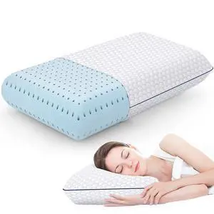 CushyOasis Memory Foam Pillows for Side, Back and Stomach Sleepers, Bed Pillow with Washable Cover and Breathable Mesh, Bed Pillow for Sleeping Standard Size (Grey) CushyOasis Memory Foam Pillows for Side, Back and Stomach Sleepers, Bed Pillow with Washable Cover and Breathable Mesh, Bed Pillow for Sleeping Standard Size (Grey)