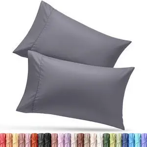 Pillow Covers by Utopia Bedding - Queen Size 2-Pack Soft Brushed Microfiber Perfect for Hospitals, Hotels, Guest Rooms Oeko-TEX Certified, 20x30 Inches (Grey) Pillow Covers by Utopia Bedding - Queen Size 2-Pack Soft Brushed Microfiber Perfect for Hospitals, Hotels, Guest Rooms Oeko-TEX Certified, 20x30 Inches (Grey)