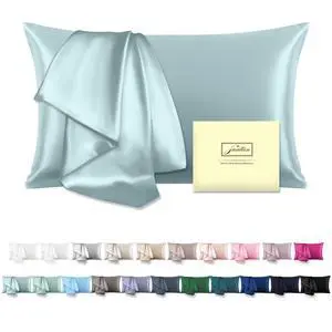 Mulberry Silk Pillowcase for Hair and Skin Standard Size 20"X 26" Pillow Case with Hidden Zipper Soft Breathable Smooth Cooling Silk Pillow Covers for Sleeping (Haze Blue,Standard,1Pcs) Mulberry Silk Pillowcase for Hair and Skin Standard Size 20"X 26" Pillow Case with Hidden Zipper Soft Breathable Smooth Cooling Silk Pillow Covers for Sleeping (Haze Blue,Standard,1Pcs)
