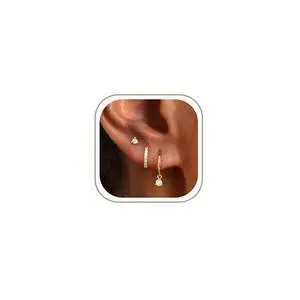 Freekiss Gold Stud Earrings for Women, Dainty Earring Set Simple Tiny 14K Gold Filled CZ Hypoallergenic Huggie Dangle Hoop Earrings Fashion Jewelry for Women Trendy Gifts Freekiss Gold Stud Earrings for Women, Dainty Earring Set Simple Tiny 14K Gold Filled CZ Hypoallergenic Huggie Dangle Hoop Earrings Fashion Jewelry for Women Trendy Gifts