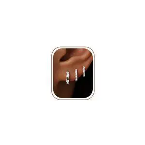 Inerney 925 Sterling Silver Huggie Hoop Earrings Set for Women, Dainty Small Cartilage Hoops Hypoallergenic Jewelry for Multiple Piercings, Trendy Twisted Mini Earring Stacks Gift for Sensitive Ears Inerney 925 Sterling Silver Huggie Hoop Earrings Set for Women, Dainty Small Cartilage Hoops Hypoallergenic Jewelry for Multiple Piercings, Trendy Twisted Mini Earring Stacks Gift for Sensitive Ears