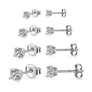 925 Sterling Silver Stud earrings Set White Gold Plated Hypoallergenic Stud Earrings Cubic Zirconia Stud Earrings for Women (3mm4mm5mm6mm) 925 Sterling Silver Stud earrings Set White Gold Plated Hypoallergenic Stud Earrings Cubic Zirconia Stud Earrings for Women (3mm4mm5mm6mm)
