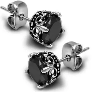 KZZENKI Black Earrings for Men, Hypoallergenic Stainless Steel Black Stud Earrings for Women Black Diamond Earrings Cool Male Jewelry KZZENKI Black Earrings for Men, Hypoallergenic Stainless Steel Black Stud Earrings for Women Black Diamond Earrings Cool Male Jewelry