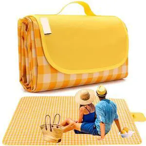 LRUUIDDE Large 80"x 60" Beach Blanket, Outdoor Picnic Blankets, Waterproof Sandproof Portable Blankets, Foldable and Lightweight for Spring Summer Camping, Beach, Park (Blue) LRUUIDDE Large 80"x 60" Beach Blanket, Outdoor Picnic Blankets, Waterproof Sandproof Portable Blankets, Foldable and Lightweight for Spring Summer Camping, Beach, Park (Blue)