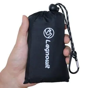 Legnowit Outdoor Pocket Blanket, 55"x39" Waterproof Foldable Compact Small Picnic Blanket, Ultralight Tarp for Camping, Festival, Beach, Hiking, Backpacking, Travel, Stakes Included (Black) Legnowit Outdoor Pocket Blanket, 55"x39" Waterproof Foldable Compact Small Picnic Blanket, Ultralight Tarp for Camping, Festival, Beach, Hiking, Backpacking, Travel, Stakes Included (Black)