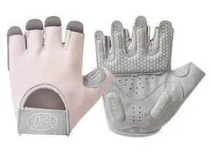 SUJAYU Workout Gloves for Women & Men, Anti-Slip Fingerless Gloves for Weightlifting & Cycling, Pink, Medium SUJAYU Workout Gloves for Women & Men, Anti-Slip Fingerless Gloves for Weightlifting & Cycling, Pink, Medium