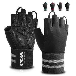 SIMARI Workout Gym Gloves for Men Women, Weight Lifting Gloves with Wrist Wrap Support, SBR Pad Grip for Full Palm Protection, for Exercise, Fitness, Dumbbells, Barbell, Climbing, Fingerless SIMARI Workout Gym Gloves for Men Women, Weight Lifting Gloves with Wrist Wrap Support, SBR Pad Grip for Full Palm Protection, for Exercise, Fitness, Dumbbells, Barbell, Climbing, Fingerless