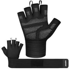 HOZMOZ Weight Lifting Gloves with Wrist Support, Gym Workout Gloves for Men Women, Full Palm 6mm Padded & Grip, Exercise Wrist Wraps for Weightlifting, Fitness, Strength Training, Large HOZMOZ Weight Lifting Gloves with Wrist Support, Gym Workout Gloves for Men Women, Full Palm 6mm Padded & Grip, Exercise Wrist Wraps for Weightlifting, Fitness, Strength Training, Large