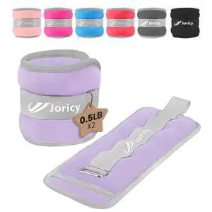 Ankle Weights, Wrist Leg Arm Weights for Women Men with Adjustable Straps,A Pair of 1LBS(0.5LB Each Weight) Strength Training Weighted for Jogging, Running, Walking, Fitness, Light Purple Ankle Weights, Wrist Leg Arm Weights for Women Men with Adjustable Straps,A Pair of 1LBS(0.5LB Each Weight) Strength Training Weighted for Jogging, Running, Walking, Fitness, Light Purple