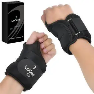 LoGest Wrist Weight with Thumb Loops & Hook-and-Loop Closures - 1lb, 2lbs, 2.5lbs, 3lbs - Sold in Pairs - Comfortable & Secure Neoprene Wrist Weights for Walking, Running, Cardio, Physical Therapy LoGest Wrist Weight with Thumb Loops & Hook-and-Loop Closures - 1lb, 2lbs, 2.5lbs, 3lbs - Sold in Pairs - Comfortable & Secure Neoprene Wrist Weights for Walking, Running, Cardio, Physical Therapy