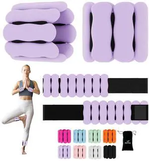 Wrist Weights Adjustable Ankle Weights for Women Men 1lb*2 Silicone Arm & Leg Weighted Bracelet for Yoga Pilates Running Walking Swimming Physical Therapy Strength Training Purple Wrist Weights Adjustable Ankle Weights for Women Men 1lb*2 Silicone Arm & Leg Weighted Bracelet for Yoga Pilates Running Walking Swimming Physical Therapy Strength Training Purple