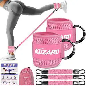KUZARO Ankle Resistance Bands with Cuffs, Ankle Weights Bands for Working Out, Women Leg and Glutes Workout Equipment, Exercise Bands for Kickbacks, Butt and Booty Trainer, Home Gym Fitness Equipment KUZARO Ankle Resistance Bands with Cuffs, Ankle Weights Bands for Working Out, Women Leg and Glutes Workout Equipment, Exercise Bands for Kickbacks, Butt and Booty Trainer, Home Gym Fitness Equipment