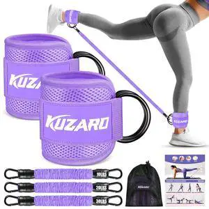 KUZARO Ankle Resistance Bands with Cuffs, Ankle Weights Bands for Working Out, Women Leg and Glutes Workout Equipment, Exercise Bands for Kickbacks, Butt and Booty Trainer, Home Gym Fitness Equipment KUZARO Ankle Resistance Bands with Cuffs, Ankle Weights Bands for Working Out, Women Leg and Glutes Workout Equipment, Exercise Bands for Kickbacks, Butt and Booty Trainer, Home Gym Fitness Equipment