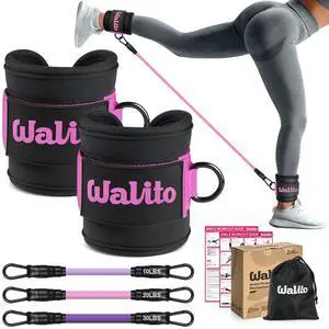 WALITO Ankle Resistance Bands with Cuffs, Ankle Bands for Working Out, Ankle Straps for Women, Exercise Bands for Legs and Butt, Booty Workout Equipment for Kickbacks Hip Fitness Training WALITO Ankle Resistance Bands with Cuffs, Ankle Bands for Working Out, Ankle Straps for Women, Exercise Bands for Legs and Butt, Booty Workout Equipment for Kickbacks Hip Fitness Training