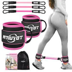 NTIUYOT Ankle Resistance Bands with Cuffs,Workout Sets for Women, Resistance Bands for Working Out, Exercise Band for Leg Booty, Home Gym Workout Equipment, Ankle Weights Fitness Band Set NTIUYOT Ankle Resistance Bands with Cuffs,Workout Sets for Women, Resistance Bands for Working Out, Exercise Band for Leg Booty, Home Gym Workout Equipment, Ankle Weights Fitness Band Set