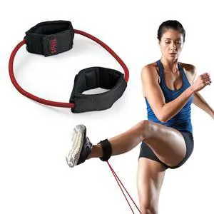 SPRI Xercuff Leg Resistance Band Exercise Cord with Non-Slip Padded Ankle Cuffs, Red, Medium SPRI Xercuff Leg Resistance Band Exercise Cord with Non-Slip Padded Ankle Cuffs, Red, Medium