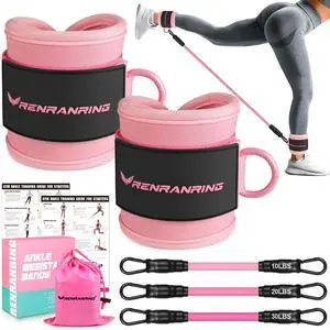 Ankle Resistance Bands with Cuffs, Ankle Bands for Working Out, Ankle Resistance Band for Legs and Glutes Workout Equipment, Butt Exercise Equipment for Women Ankle Resistance Bands with Cuffs, Ankle Bands for Working Out, Ankle Resistance Band for Legs and Glutes Workout Equipment, Butt Exercise Equipment for Women