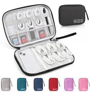 YONSEN Travel Cable Organizer Bag, Electronics Organizer Tech Pouch with Double Layers for Cords, Chargers, Phone, Earphones, USBs, SD Cards - Travel Essentials Portable Waterproof Tech Pouch YONSEN Travel Cable Organizer Bag, Electronics Organizer Tech Pouch with Double Layers for Cords, Chargers, Phone, Earphones, USBs, SD Cards - Travel Essentials Portable Waterproof Tech Pouch