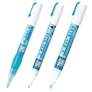 Kuretake Zig 2 Way Glue Pen 3 Variety Set, Adhesive for Professional,Artists, Crafting, Scrapbooking, Gift Card, Made in Japan Kuretake Zig 2 Way Glue Pen 3 Variety Set, Adhesive for Professional,Artists, Crafting, Scrapbooking, Gift Card, Made in Japan