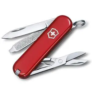 Victorinox Classic SD Swiss Army Knife, Compact, 7 Functions, Swiss Made Pocket Knife with Small Blade, Screwdriver and Key Ring - Style Icon (Red) Victorinox Classic SD Swiss Army Knife, Compact, 7 Functions, Swiss Made Pocket Knife with Small Blade, Screwdriver and Key Ring - Style Icon (Red)