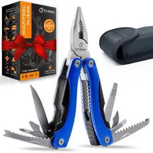 15-in-1 Multitool with Safety Locking, Stainless Steel Pocket Knife & Pliers, Compact EDC Multi Tool for Camping, Hiking, Fishing, Outdoors, Survival, Gift for Men, Father, Husband, Boyfriend 15-in-1 Multitool with Safety Locking, Stainless Steel Pocket Knife & Pliers, Compact EDC Multi Tool for Camping, Hiking, Fishing, Outdoors, Survival, Gift for Men, Father, Husband, Boyfriend