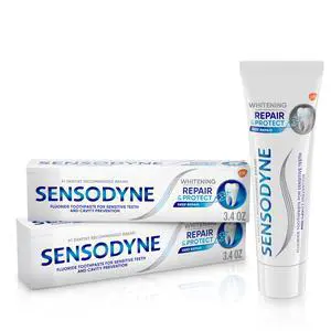 Sensodyne Repair and Protect Whitening Toothpaste, Toothpaste for Sensitive Teeth and Cavity Prevention, 3.4 oz (Pack of 2) Sensodyne Repair and Protect Whitening Toothpaste, Toothpaste for Sensitive Teeth and Cavity Prevention, 3.4 oz (Pack of 2)