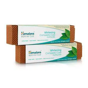 Himalaya Botanique Whitening Complete Care Toothpaste, Teeth Whitening, Fights Plaque, Fluoride Free Toothpaste, No Artificial Flavors, SLS Free, Cruelty Free, Foaming, Mint Flavor, 5.29 Oz, 2 Pack Himalaya Botanique Whitening Complete Care Toothpaste, Teeth Whitening, Fights Plaque, Fluoride Free Toothpaste, No Artificial Flavors, SLS Free, Cruelty Free, Foaming, Mint Flavor, 5.29 Oz, 2 Pack