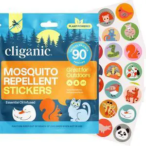 Cliganic Mosquito Repellent Stickers for Kids & Adults (90 Pack) - Animal Patches, Natural DEET-Free, Essential Oil Infused, Insect Repelling Garments Cliganic Mosquito Repellent Stickers for Kids & Adults (90 Pack) - Animal Patches, Natural DEET-Free, Essential Oil Infused, Insect Repelling Garments