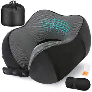 Cirorld Neck Pillow for Traveling, Travel Pillows for Airplanes,100% Pure Memory Foam Travel Neck Pillow, Adjustable Flight Pillow, Portable Plane Accessories with Eye Mask, Earplugs, Carry Bag Cirorld Neck Pillow for Traveling, Travel Pillows for Airplanes,100% Pure Memory Foam Travel Neck Pillow, Adjustable Flight Pillow, Portable Plane Accessories with Eye Mask, Earplugs, Carry Bag