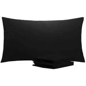 NTBAY King Pillowcase Set - 2 Pack Brushed Microfiber 20x36 Pillowcases - Soft, Wrinkle-Free, Fade-Resistant, Stain-Resistant, Black Pillowcases with Envelope Closure - 20x36 Inches, Black NTBAY King Pillowcase Set - 2 Pack Brushed Microfiber 20x36 Pillowcases - Soft, Wrinkle-Free, Fade-Resistant, Stain-Resistant, Black Pillowcases with Envelope Closure - 20x36 Inches, Black