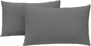 2-Pack Stretch Pillow Cases Standard Size - Jersey Knit & Ultra Soft Envelope Closure, T-Shirt Like Poly Blend - Suitable for Queen or Standard Size Set of 2, Dark Gray 2-Pack Stretch Pillow Cases Standard Size - Jersey Knit & Ultra Soft Envelope Closure, T-Shirt Like Poly Blend - Suitable for Queen or Standard Size Set of 2, Dark Gray