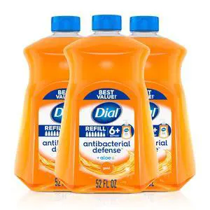 Dial Antibacterial Defense Liquid Hand Soap + Aloe, Gold Scent, 52 Fl Oz Hand Soap Refill (3 Count), Dermatologist-Tested, Gentle Formula Dial Antibacterial Defense Liquid Hand Soap + Aloe, Gold Scent, 52 Fl Oz Hand Soap Refill (3 Count), Dermatologist-Tested, Gentle Formula