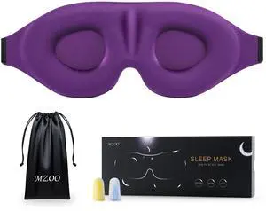 MZOO Luxury Sleep Eye Mask for Side Sleeper Men Women, Zero Eye Pressure 3D Sleeping Mask, Light Blocking Patented Design Night Blindfold, Soft Eye Shade Cover for Travel, Purple MZOO Luxury Sleep Eye Mask for Side Sleeper Men Women, Zero Eye Pressure 3D Sleeping Mask, Light Blocking Patented Design Night Blindfold, Soft Eye Shade Cover for Travel, Purple