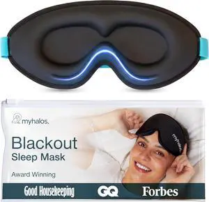 MyHalos® Sleep Mask 3D Blackout Eye Mask for Women & Men, Side Sleepers, Zero Pressure Memory Foam Eyelash Friendly, Breathable,Award-Winning Sleep Aid for Travel (Black, 1 Count (Pack of 1) MyHalos® Sleep Mask 3D Blackout Eye Mask for Women & Men, Side Sleepers, Zero Pressure Memory Foam Eyelash Friendly, Breathable,Award-Winning Sleep Aid for Travel (Black, 1 Count (Pack of 1)