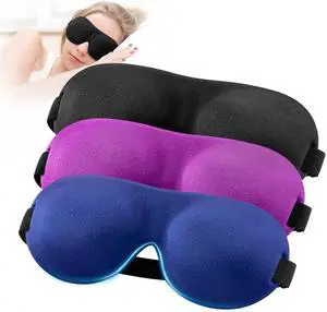 YIVIEW Sleep Mask for Back and Side Sleeper Pack of 3, 100% Light Blocking 3D Eye Masks for Sleeping, Lightweight & Breathable Eye Cover for Women Men, Zero Pressure Night Blindfold YIVIEW Sleep Mask for Back and Side Sleeper Pack of 3, 100% Light Blocking 3D Eye Masks for Sleeping, Lightweight & Breathable Eye Cover for Women Men, Zero Pressure Night Blindfold